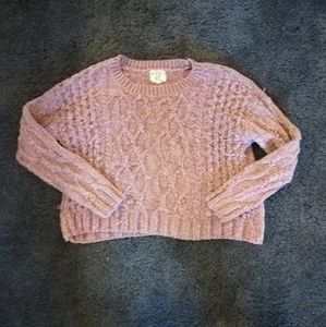 Soft pink crochet sweater